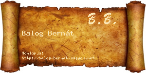 Balog Bernát névjegykártya