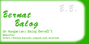 bernat balog business card